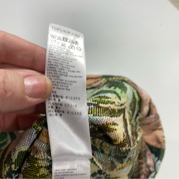 Top Shop Jacquard multi-colored Grannie Chic Floral Tapestry Weave Mini Skirt 8 - Picture 13 of 14